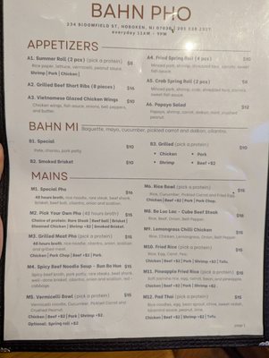 Menu photo 1 Bahn Pho Hoboken, NJ