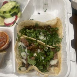 Beef Tongue and carne asada taco Beef Tongue and carne asada taco