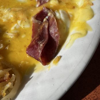 Patterson's Cafe - Eggs Benedict Arnold with corned beef- though this looks like thin deli slices... - Breakfast & Brunch Near Me - Oxford, Ohio