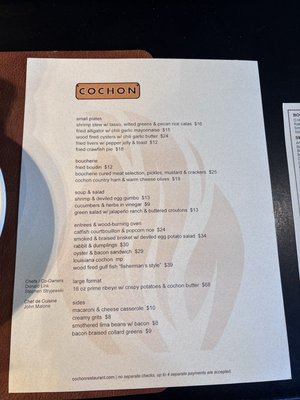 Menu photo 4 Cochon RESTAURANT New Orleans, LA Menu photo 4 Cochon RESTAURANT New Orleans, LA