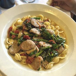 Pasta with sun dried tomatoes, broccoli rabbe, and sausage