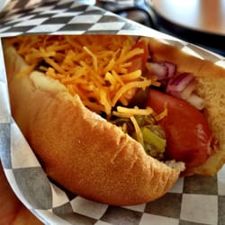 Yummy's Hot Dogs - I nodded at almost all the toppings he offered me. Because that's what how I roll. Fatgirlproblems.