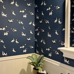 Henson Wallpapering and Painting - Wallpaper in powder bath