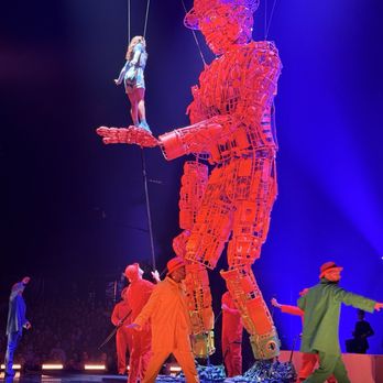 Cirque du Soleil - Main character interacting with giant - Performing Arts Near Me - San Francisco, California Cirque du Soleil - Main character interacting with giant - Performing Arts Near Me - San Francisco, California