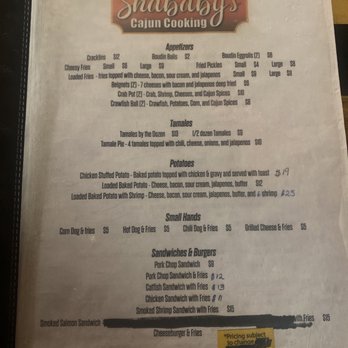 Sha Baby's Cajun Cooking - Menu - Cajun/Creole Near Me - Shreveport, Louisiana Sha Baby's Cajun Cooking - Menu - Cajun/Creole Near Me - Shreveport, Louisiana