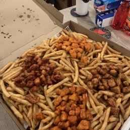 Boss Fries - Before clockwise: Original Hot, Jamaican Jerk, Chipotle, BBQ Boss Fries - Before clockwise: Original Hot, Jamaican Jerk, Chipotle, BBQ