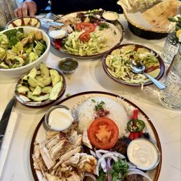 Mixed Shawarma Plate, Cabbage Salad, Fattoush Salad Mixed Shawarma Plate, Cabbage Salad, Fattoush Salad