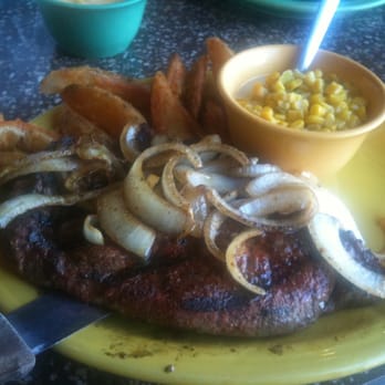 Sparkys BBQ and Espresso - 14 oz ribeye steak (aged 4-6 weeks) - Burgers Near Me - Hatch, New Mexico Sparkys BBQ and Espresso - 14 oz ribeye steak (aged 4-6 weeks) - Burgers Near Me - Hatch, New Mexico