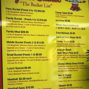 By The Bucket - Menu - Italian Near Me - Tucson, Arizona