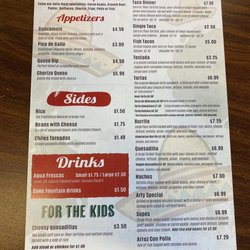 26th street Mexican Grill - MENU. Great tacos. Authentic Autentico. Friendly staff & good prices. Barato.