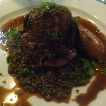 St. Jack - Roasted quail stuffed with local mushrooms served on a bed of lentils with a house made rustic pork sausage - French Near Me - Portland, Oregon St. Jack - Roasted quail stuffed with local mushrooms served on a bed of lentils with a house made rustic pork sausage - French Near Me - Portland, Oregon