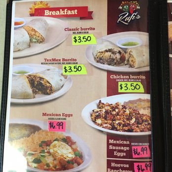Rufis Restaurant - a menu for breakfast - Mexican Near Me - Tyler, Texas Rufis Restaurant - a menu for breakfast - Mexican Near Me - Tyler, Texas
