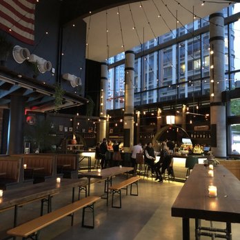 Fulton Hall - Beautiful interior and giant American flag! - Pubs Near Me - Brooklyn, New York