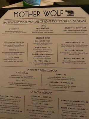 Menu photo 4 Mother Wolf Las Vegas, NV