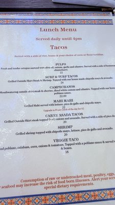 Menu photo 4 Casa Maya St Augustine, FL