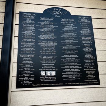 Talia Espresso - Menu - Coffee & Tea Near Me - Elkin, North Carolina