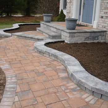 Life Time Pavers - a brick walkway in front of a house - Landscaping Near Me Life Time Pavers - a brick walkway in front of a house - Landscaping Near Me