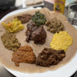 Benyam Cuisine - Meat and Vegetable Sampler For 2 People