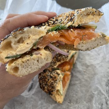 Rover Bagel - Classic Salmon with Chili Garlic Cream Cheese. - Bagels Near Me - Biddeford, Maine