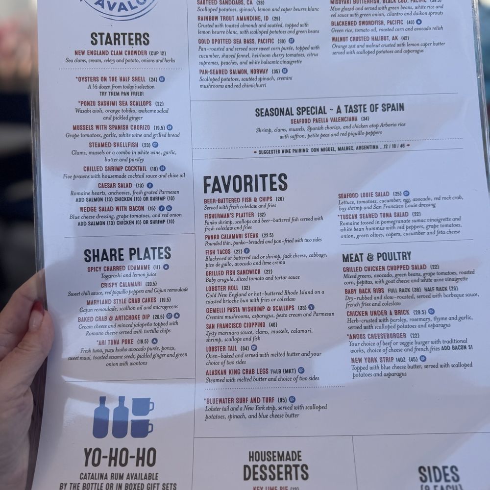 Bluewater Avalon - Menu - Seafood Near Me - Avalon, California Bluewater Avalon - Menu - Seafood Near Me - Avalon, California