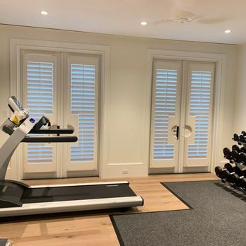 Architectural Plantation Shutters - Gym Planation Shutters - Shutters Near Me - Palm City, Florida Architectural Plantation Shutters - Gym Planation Shutters - Shutters Near Me - Palm City, Florida