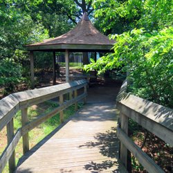 Back Creek Nature Park - A view of the covered pavilion from the overlook.