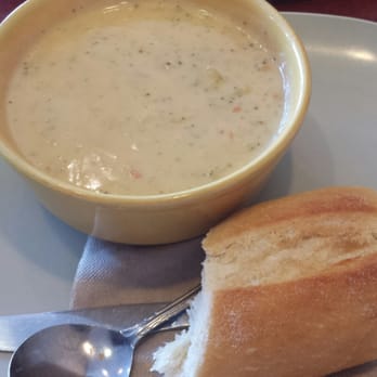 Panera Bread - Broccoli Cheddar Soup with stale Italian bread - Sandwiches Near Me - Elgin, Illinois