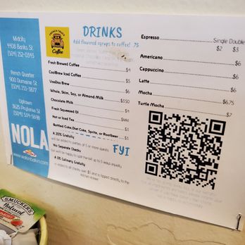 Wakin' Bakin' - a menu for drinks - Breakfast & Brunch Near Me - New Orleans, Louisiana Wakin' Bakin' - a menu for drinks - Breakfast & Brunch Near Me - New Orleans, Louisiana