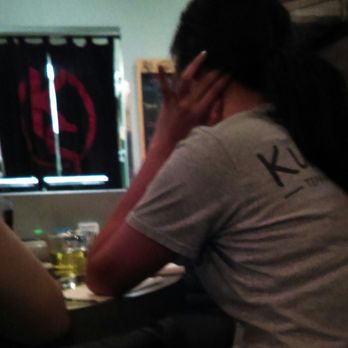 KuniSama - Drinking shots with employee shirts on. This is sad - Sushi Bars Near Me - Fresno, California