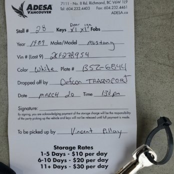Defcon Transport - Driver drop off document ..no inspection or damage reported - Vehicle Shipping Near Me - Calgary, Alberta