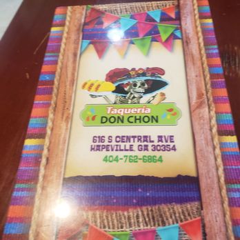 Taqueria Don Chon - Front of menu 12/29/2022 - Tacos Near Me - Atlanta, Georgia Taqueria Don Chon - Front of menu 12/29/2022 - Tacos Near Me - Atlanta, Georgia