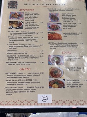 Menu photo 1 Silkroad Uzbek Cuisine Cary, NC