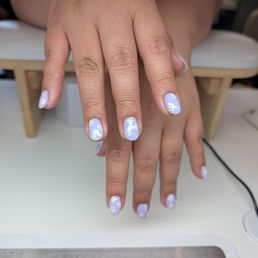 Hard gel with design