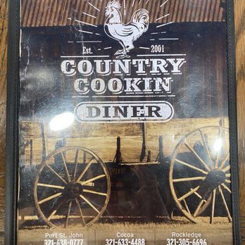 Country Cookin Diner - Menu cover - Diners Near Me - Cocoa, Florida