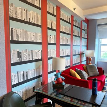 Graduate by Hilton Providence - The wall of the sitting room with faux bookshelves - Hotels Near Me - Providence, Rhode Island Graduate by Hilton Providence - The wall of the sitting room with faux bookshelves - Hotels Near Me - Providence, Rhode Island