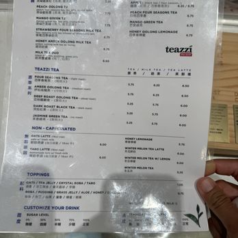 Teazzi Tea Shop - menu - Bubble Tea Near Me - Sunnyvale, California