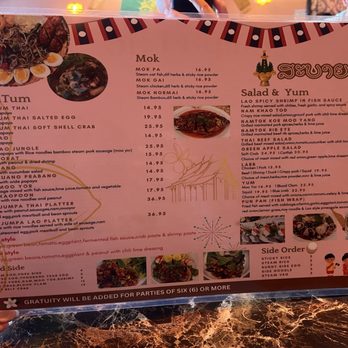 Jumpa Lao Thai Bistro - Back of menu - Laotian Near Me - Las Vegas, Nevada Jumpa Lao Thai Bistro - Back of menu - Laotian Near Me - Las Vegas, Nevada