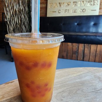 Fawn River Coffee - Mango/Strawberry Smoothie Boba Bomb! - Coffee & Tea Near Me - Lagrange, Indiana