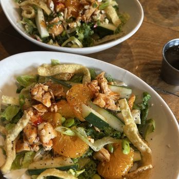 Silver Harbor Brewing Company - One Asian Crunch Salad split by kitchen into two - Breweries Near Me - Saint Joseph, Michigan Silver Harbor Brewing Company - One Asian Crunch Salad split by kitchen into two - Breweries Near Me - Saint Joseph, Michigan