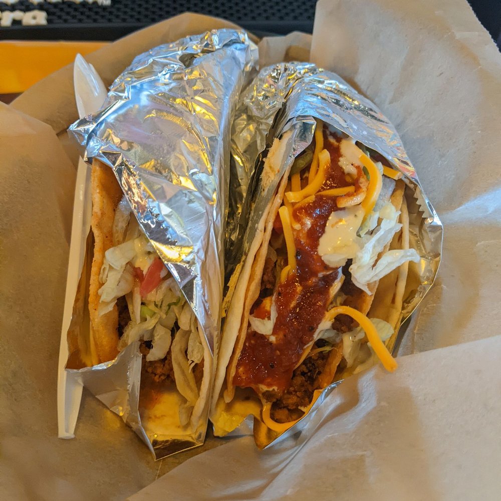 Condado Tacos - Blue dream taco (right) and Cali Green (Left) - Tacos Near Me - Carmel, Indiana
