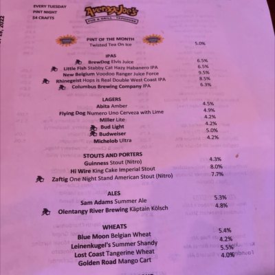 Menu photo 1 Average Joe's Pub & Grill Columbus, OH Menu photo 1 Average Joe's Pub & Grill Columbus, OH