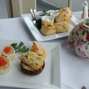 Pendray Tea House - A la carte: Pot for 2 West coast plate  Selection of scones (Early Grey infused scones and Lavender [from garden] housemade) - Tea Rooms Near Me - Victoria, British Columbia