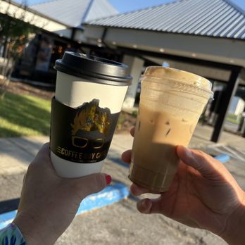 Coffee Guy Cafe - Hot "Honey, I Love You" Latte and a Pumpkin Spice Latte with Pumpkin Cold Brew - Coffee & Tea Near Me - Pensacola, Florida