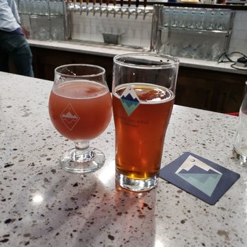 Keowee Brewing Company - Wheat Ale with cranberry (left) and the American Amber (right). Both were really good! - Breweries Near Me - Seneca, South Carolina