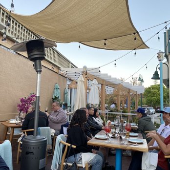 Elia - The patio area just before they turned the lights on - Greek Near Me - Pleasanton, California