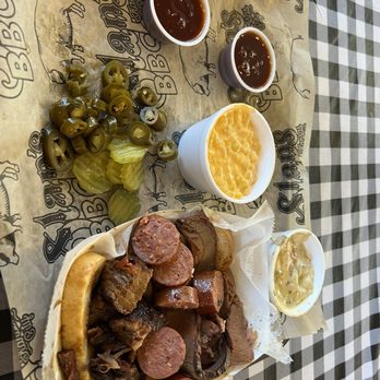 Slap's BBQ - Cattleman's Plate,Cheesy Corn, Baked Potato Casserole - Barbeque Near Me - Kansas City, Kansas Slap's BBQ - Cattleman's Plate,Cheesy Corn, Baked Potato Casserole - Barbeque Near Me - Kansas City, Kansas