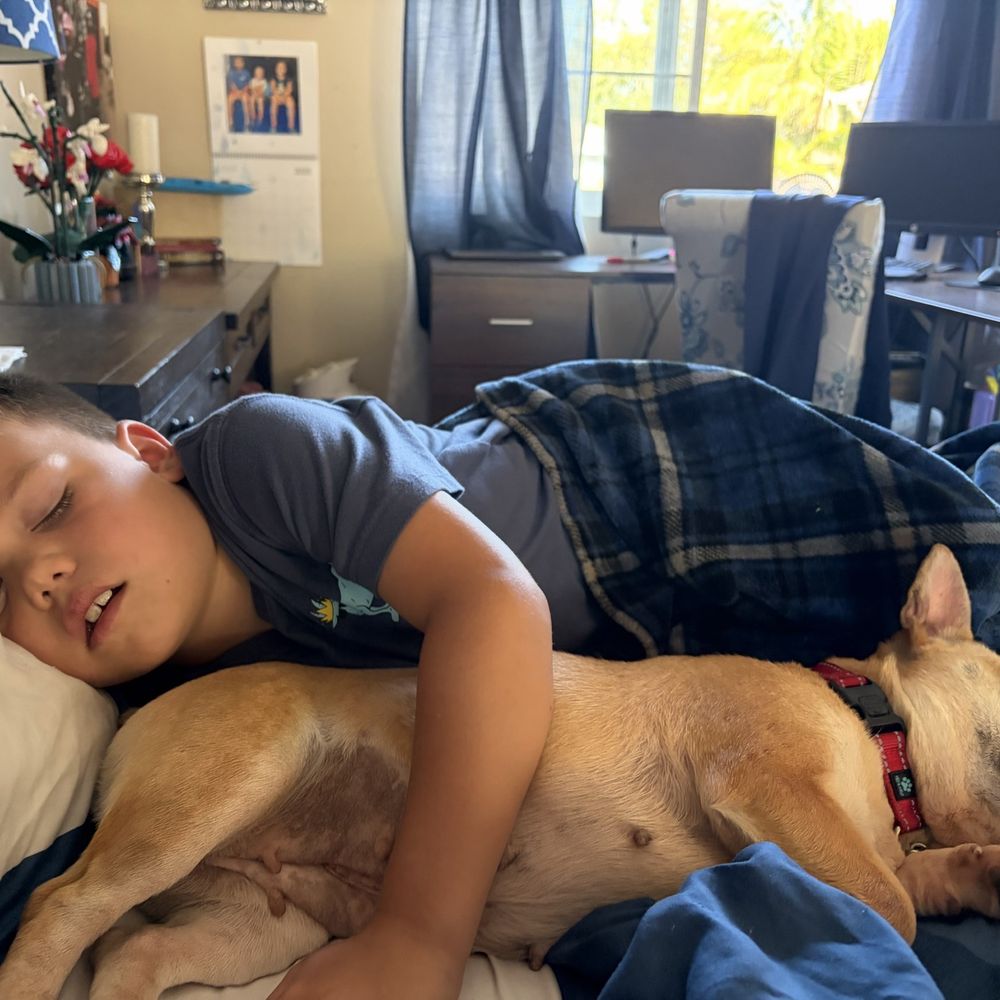 My youngest with his New dog My youngest with his New dog