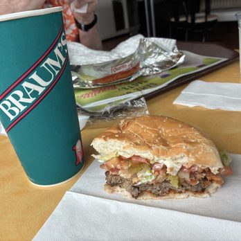 Braums - Bacon cheese burger-half with drink - Ice Cream & Frozen Yogurt Near Me - Durant, Oklahoma Braums - Bacon cheese burger-half with drink - Ice Cream & Frozen Yogurt Near Me - Durant, Oklahoma