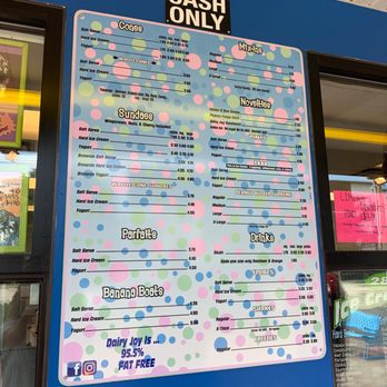 Dairy Joy - Menu - Ice Cream & Frozen Yogurt Near Me - Auburn, Maine Dairy Joy - Menu - Ice Cream & Frozen Yogurt Near Me - Auburn, Maine