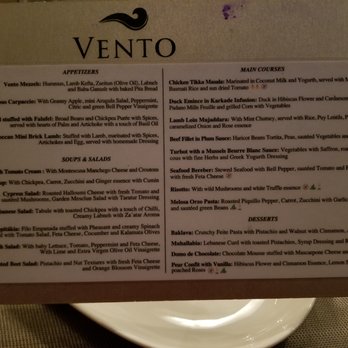 Vento - El Menu - Mediterranean Near Me - Playa del Carmen, ROO